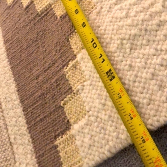 Woven Wool & Cotton Hanging Wall Tapestry with Wood Rod - Picture 8 of 8